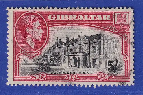 Gibraltar 1938 Georg V. Regierungsgebäude  5 Shilling  Mi.-Nr. 115 gestempelt