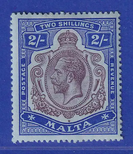 Malta 1914 König Georg V.  2 Shilling Mi.-Nr. 50 ungebraucht *