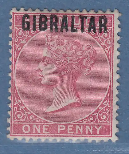 Gibraltar 1886 1 P. karminrosa Mi.-Nr. 2 ungebraucht *