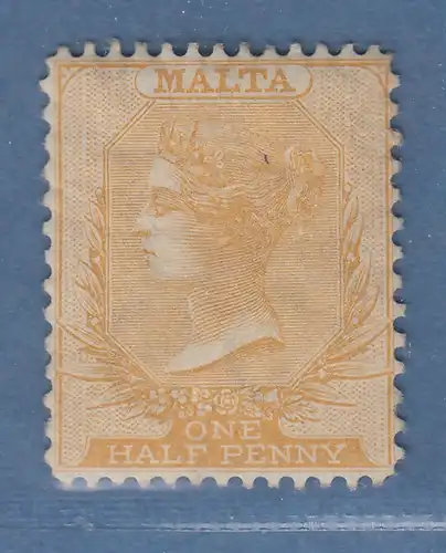 Malta 1878 Freimarke Viktoria 1/2 P. braunorange Mi.-Nr. 2C ungebr. *