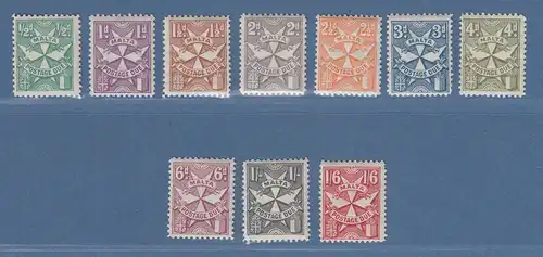 Malta 1925 Portomarken Malteserkreuz  Mi.-Nr. 11-20 Satz kpl ungebraucht *