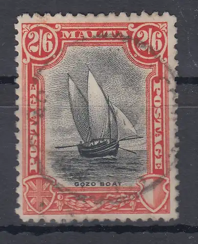 Malta 1926 Freimarke Gozo-Barke Mi-Nr. 128 gestempelt.