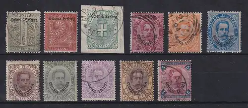 Italienisch-Eritrea 1893 Freimarken Ziffern und König Umberto Mi.-Nr. 1-11