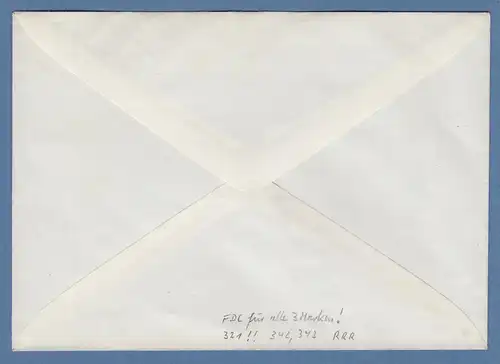 Saarland 1953 Mi.-Nr. 321 !!, 342 und 343 auf FDC 3.5.1953   SELTEN ! 