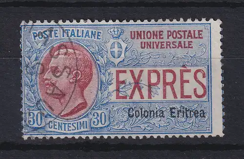 Italienisch-Eritrea 1905 Eilmarke 30 C. Mi.-Nr. 32 gestempelt.