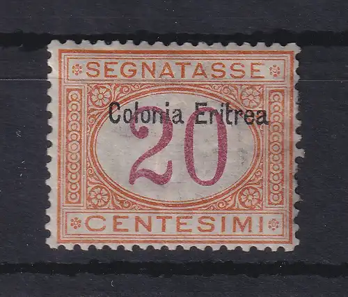 Italienisch-Eritrea 1903 Portomarke Aufdruck oben 20 C. Mi.-Nr. 3 I ungebr. *
