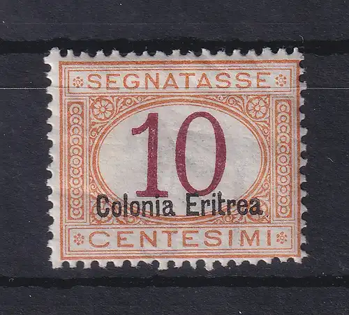 Italienisch-Eritrea 1903 Portomarke Aufdruck unten 10 C. Mi.-Nr. 2 II ungebr. *