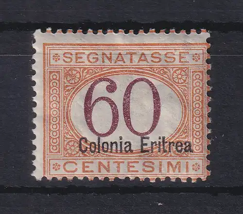 Italienisch-Eritrea 1903 Portomarke Aufdruck unten 60 C. Mi.-Nr. 7 II ungebr. *