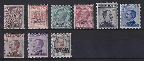 Libyen ital. Auslandspostamt Tripoli Mi.-Nr. 1-9 Teilsatz (ohne #10) ungebr. *