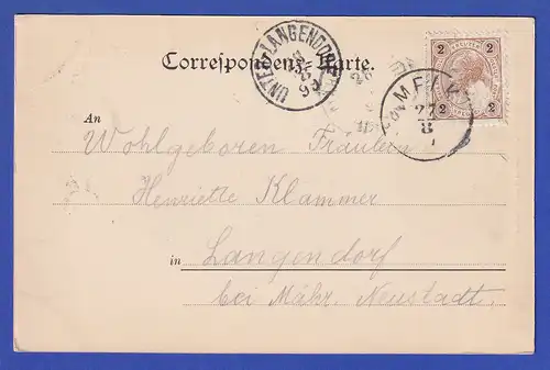 AK Österreich Gruß aus Melk (Stift) gelaufen 1899