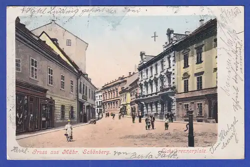 AK Österreich Gruß aus Mähr. Schönberg gelaufen um 1900