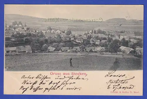 AK Österreich Gruss aus Stecken (Böhmen) gelaufen 1900 nach Iglau