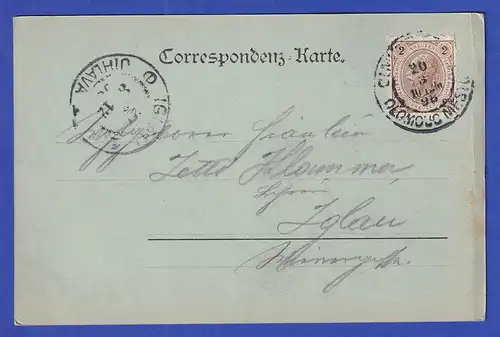 AK Österreich Gruss aus Olmütz Dreifaltigkeitssäule im Mondschein gelaufen 1898