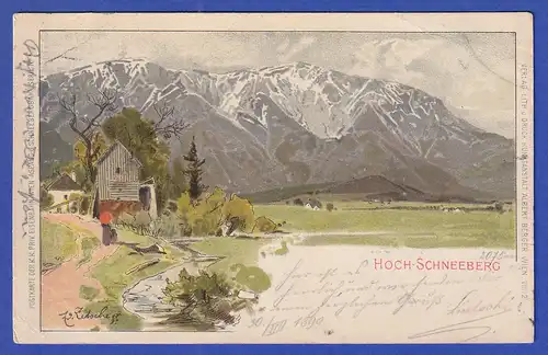 AK Österreich Hoch-Schneeberg 1899 auf Umwegen gelaufen nach Iglau