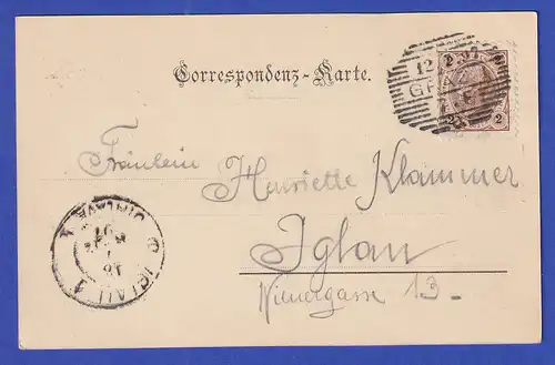 AK Österreich Strassengel Curhaus-Judendorf 1897 gelaufen nach Iglau