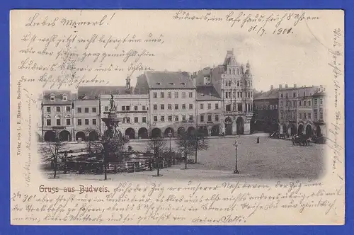 AK Österreich Gruß aus Budweis 1901 gelaufen nach Iglau
