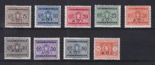 Italienisch-Ostafrika 1941 Portomarken Mi.-Nr. 1-9 Teilsatz postfrisch **