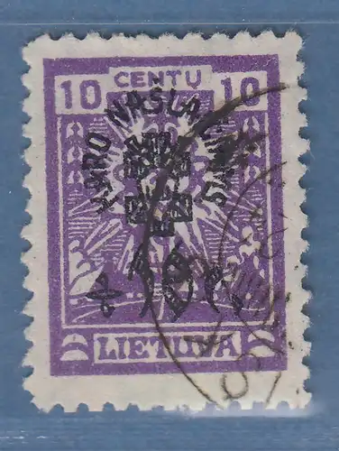 Lietuva / Litauen 1924 Kriegswaisen 10 C violett mit Wz.3  Mi.-Nr. 227 X  gest.