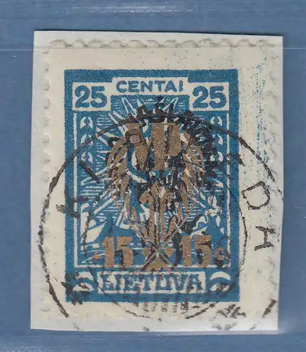 Lietuva / Litauen 1926 Waisenhäuser 25 C blu mit Wz.3  Mi.-Nr. 263 X  gest. 