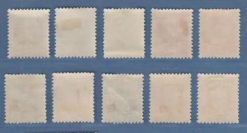 Spanien 1931 Freimarken Persönlichkeiten  Mi.-Nr. 617-26 II Satz 10 Werte kpl. *