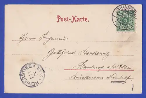 AK Berg-Gasthaus Niedersachsen b. Gehrden gelaufen 1898