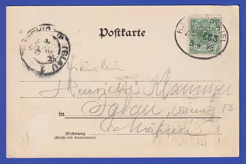 AK Kiel Gruss aus Café Feldmann gelaufen 1898