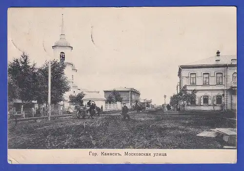AK Russland Kainsk gelaufen 1913  nach Mähren
