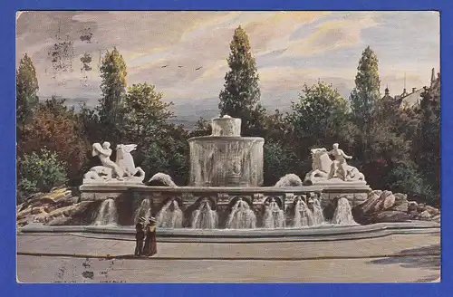 AK Bayern München Wittelsbacherbrunnen 1911 gelaufen nach Tsinanfu / China