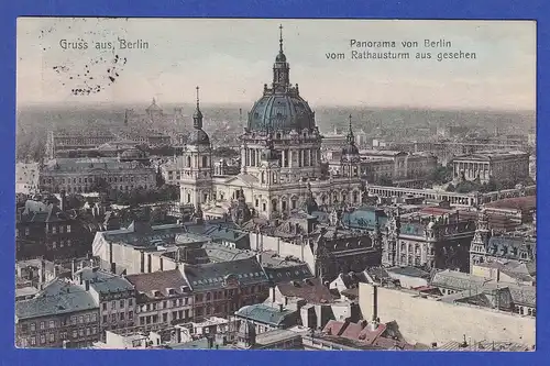 AK Berlin Panorama, Berliner Dom 1911  gelaufen nach Tsinanfu  / China