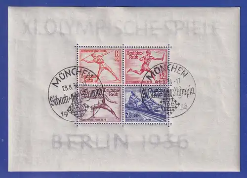 Deutsches Reich Olympia-Blockpaar  mit seltenem Sonder-O MÜNCHEN Schach-Olympia