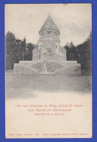 AK Bayern Leoni Votivkapelle am Starnberger See, gelaufen 1903