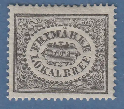 Schweden Freimarke für Lokalbriefe in Stockholm Mi-Nr. 6 * Sehr seltener ND 1868