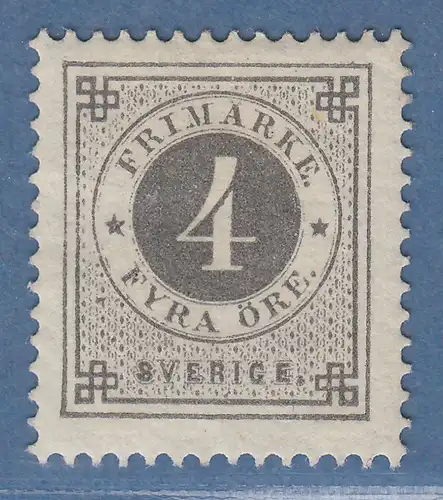 Schweden 1877 Freimarke 4 Öre grau Mi.-Nr. 18B ungebraucht *