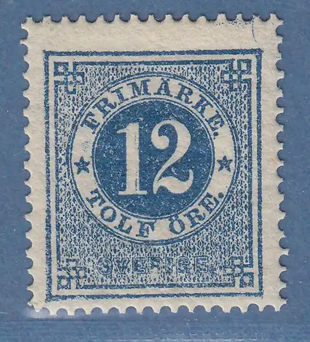 Schweden 1872 Freimarke 12 Öre blau  Mi.-Nr. 21A ungebraucht *