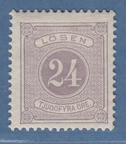 Schweden 1874 Portomarke 24 Öre graulila gez.13 Mi.-Nr. 7bB ungebraucht *