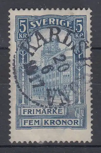Schweden 1906 Freimarken 5 Kronen Mi.-Nr. 54 zentr. gestempelt KARLSKRONA