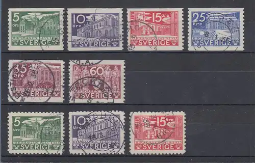 Schweden 1935  500 Jahre Reichstag  Mi.-Nr. 221-26 A und B kpl. gestempelt