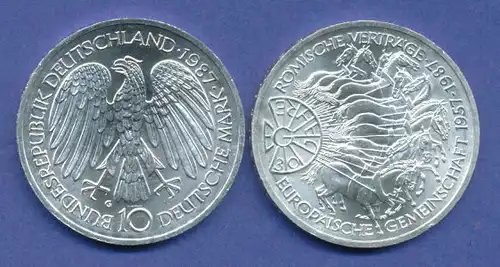 Bundesrepublik 10DM Silber-Gedenkmünze 1987, 30 Jahre EG