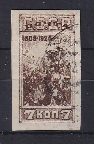 Sowjetunion 1925 Revolution 7K geschnitten Mi.-Nr. 303 B Y  gestempelt
