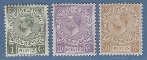 Monaco 1911 Postauftragsmarken Mi.-Nr. 8-10 Satz kpl. ungebraucht *