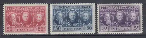 Monaco 1928 Briefmarkenausstellung Mi.-Nr. 108-10 Satz kpl. ungebraucht *