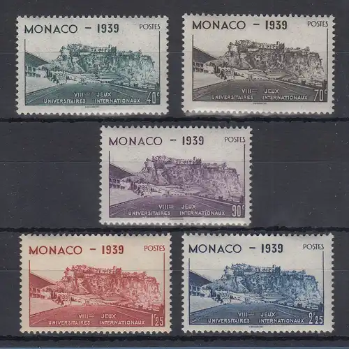 Monaco 1939 Universitäts-Sportwettkämpfe Mi.-Nr. 200-204 ungebraucht *