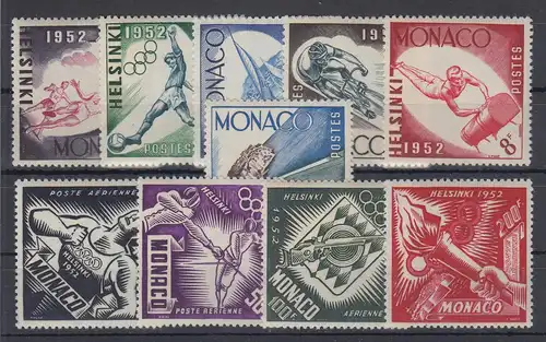 Monaco 1953 Olympische Spiele 1952 in Helsinki Mi.-Nr. 458-67 Satz komplett **