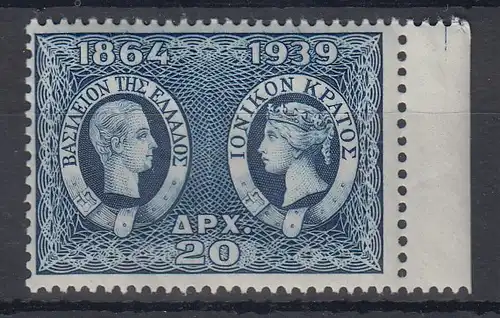 Griechenland 1939 Ionische Inseln Einzelwert Mi.-Nr. 419 **