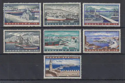 Griechenland 1958 Schiffe und Häfen Mi.-Nr. 674-80 Satz kpl. **