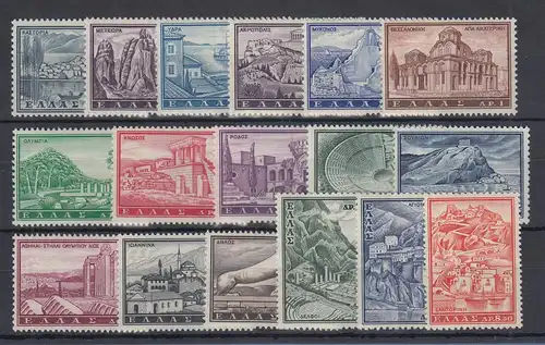 Griechenland 1961 Freimarken Tourismus Mi.-Nr. 748-64 Satz 17 Werte kpl. **