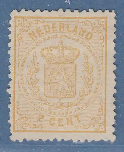 Niederlande 1869 Reichswappen 2C gelbocker Mi.-Nr. 17B ungebraucht (*)