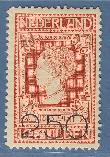 Niederlande 1913 Wilhelmina 2,50 Gulden orange Mi.-Nr. 100 ungebraucht *
