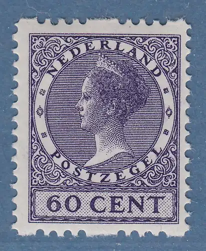 Niederlande 1925 Wilhelmina 60 Cent Mi.-Nr. 163B ungebraucht *