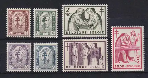 Belgien 1956 Kampf gegen Tuberkulose Mi.-Nr. 1047-53 Satz kompl. **